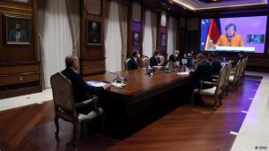 Erdoğan ve Merkel video konferans ile görüştü