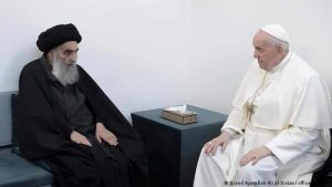 Papa Irak’ta Şii lider Ayetullah Ali el Sistani ile görüştü
