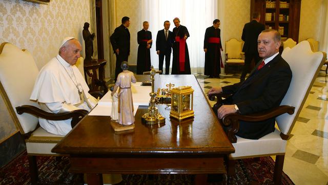Cumhurbaşkanı Erdoğan, Papa ile Filistin’i görüştü