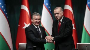 Cumhurbaşkanı Erdoğan Özbekistan Cumhurbaşkanı Mirziyoyev ile görüştü