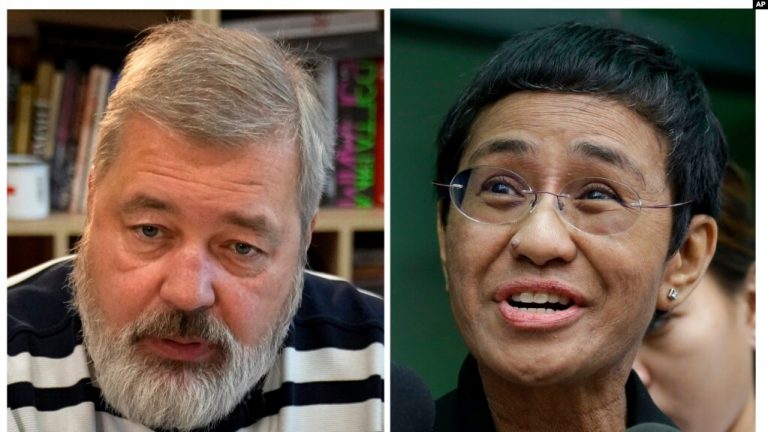 Nobel Barış Ödülü İki Gazetecinin Oldu