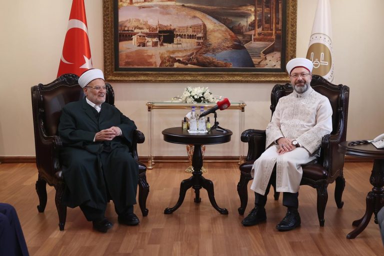 Mescid-i Aksa İmam Hatibi Şeyh İkrime Sabri, Diyanet İşleri Başkanı Erbaş’ı ziyaret etti