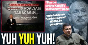Kılıçdaroğlu toplum vicdanını hiçe saydı, Afişin önüne geçip HDPKK’ya selam çaktı!