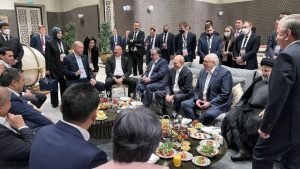 Cumhurbaşkanı Erdoğan, “Ebedi Şehir”de ŞİÖ Zirvesi’ne katılan liderlerle sohbet etti