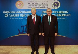 TBMM Başkanı Şentop’un, KKTC Cumhuriyet Meclisi Başkanı Töre ile görüştü