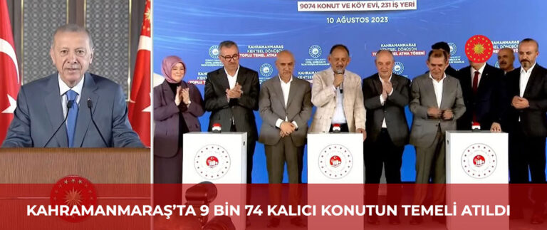 Kahramanmaraş’ta 9 bin 74 kalıcı konutun temeli atıldı
