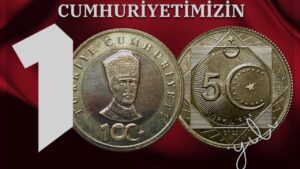 Darphane ve Damga Matbaası Genel Müdürlüğü tarafından Türkiye Cumhuriyeti’nin 100. yılına özel hatıra para basıldı