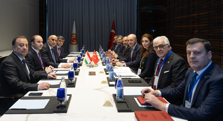 TBMM Başkanı Kurtulmuş, Tacikistan Temsilciler Meclisi Başkanı Zokirzoda ile görüştü