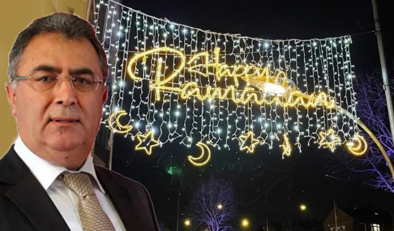 Ramazan kutlamaları kapsamında “Happy Ramadan” mahyası