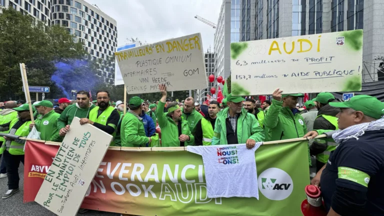 Polis, Brüksel’deki Audi çalışanlarıyla yönetim arasındaki müzakerelere müdahale etti