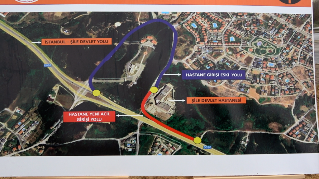 Şile Devlet Hastanesi Acil bağlantı yolu ile yaya üst geçidi hizmete girdi…