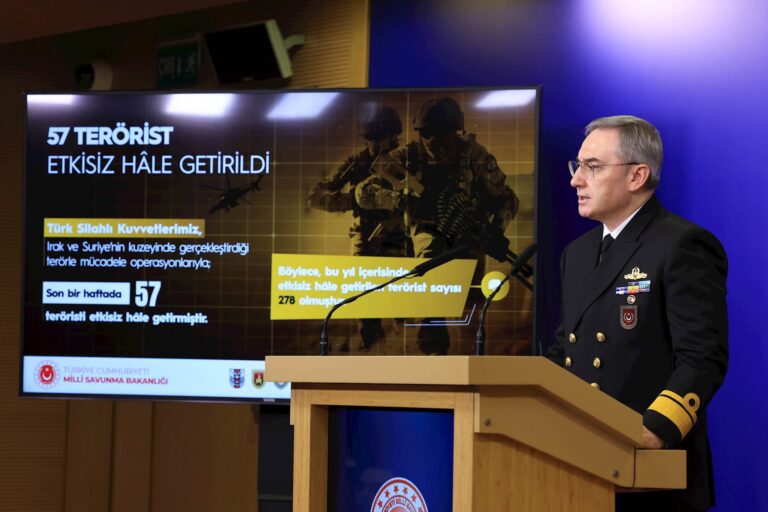 TSK tarafından son bir haftada 57 terörist etkisiz hâle getirildi,  bu yıl içerisinde etkisiz hâle getirilen terörist sayısı 278 oldu