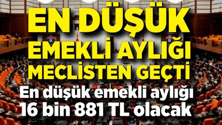 Emekli aylıklarını 16 bin 881 TL’ye çıkaran teklif, TBMM Plan ve Bütçe Komisyonu’nda kabul edildi.