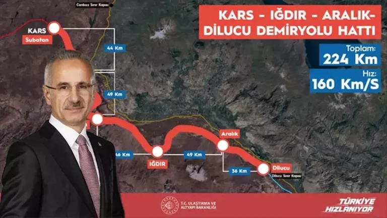 Ulaştırma ve Altyapı Bakanı Uraloğlu, bugün Kars-Iğdır-Aralık-Dilucu Hattı’nın temeli atılacak…