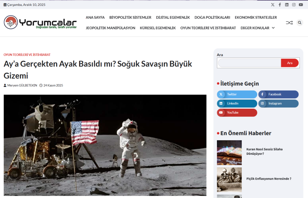 Meryem GÜLBETEKİN : Ay’a Gerçekten Ayak Basıldı mı ??? Soğuk Savaşın Büyük Gizemi