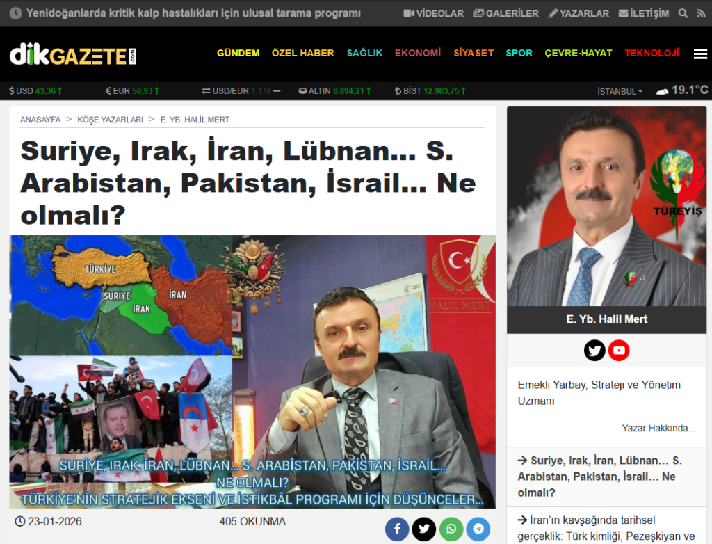 Türkiye’nin Stratejik Ekseni ve İstikbal Programı için Düşünceler…