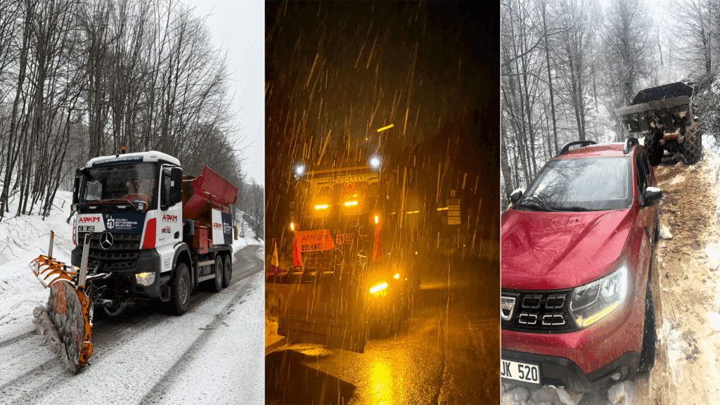 Kocaeli Büyükşehir’in hızlı müdahalesi, Yaylada araçları kara saplanan vatandaşları kurtardı